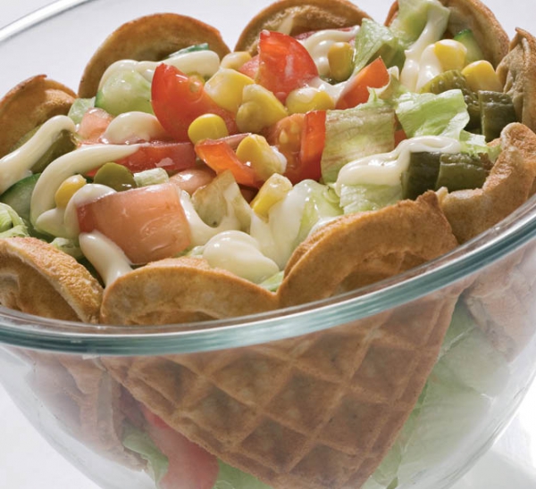 Waffle with Salad